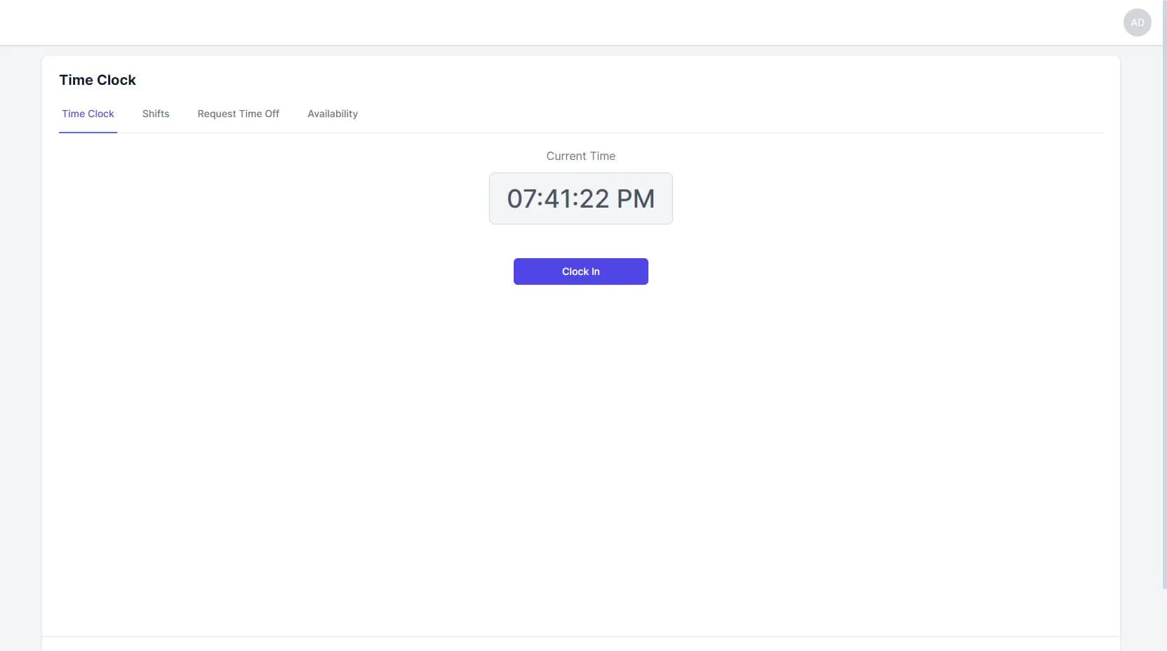 UpCentral Time Clock UI