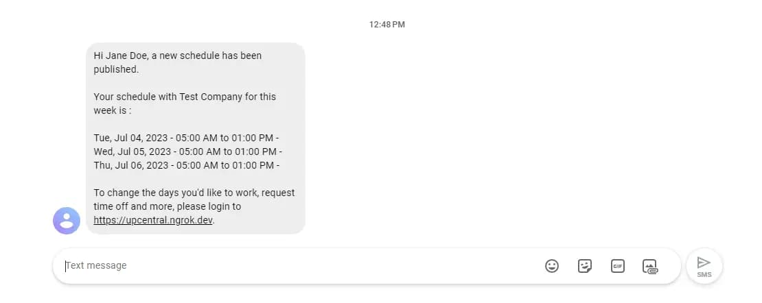 Schedule notifications to staff