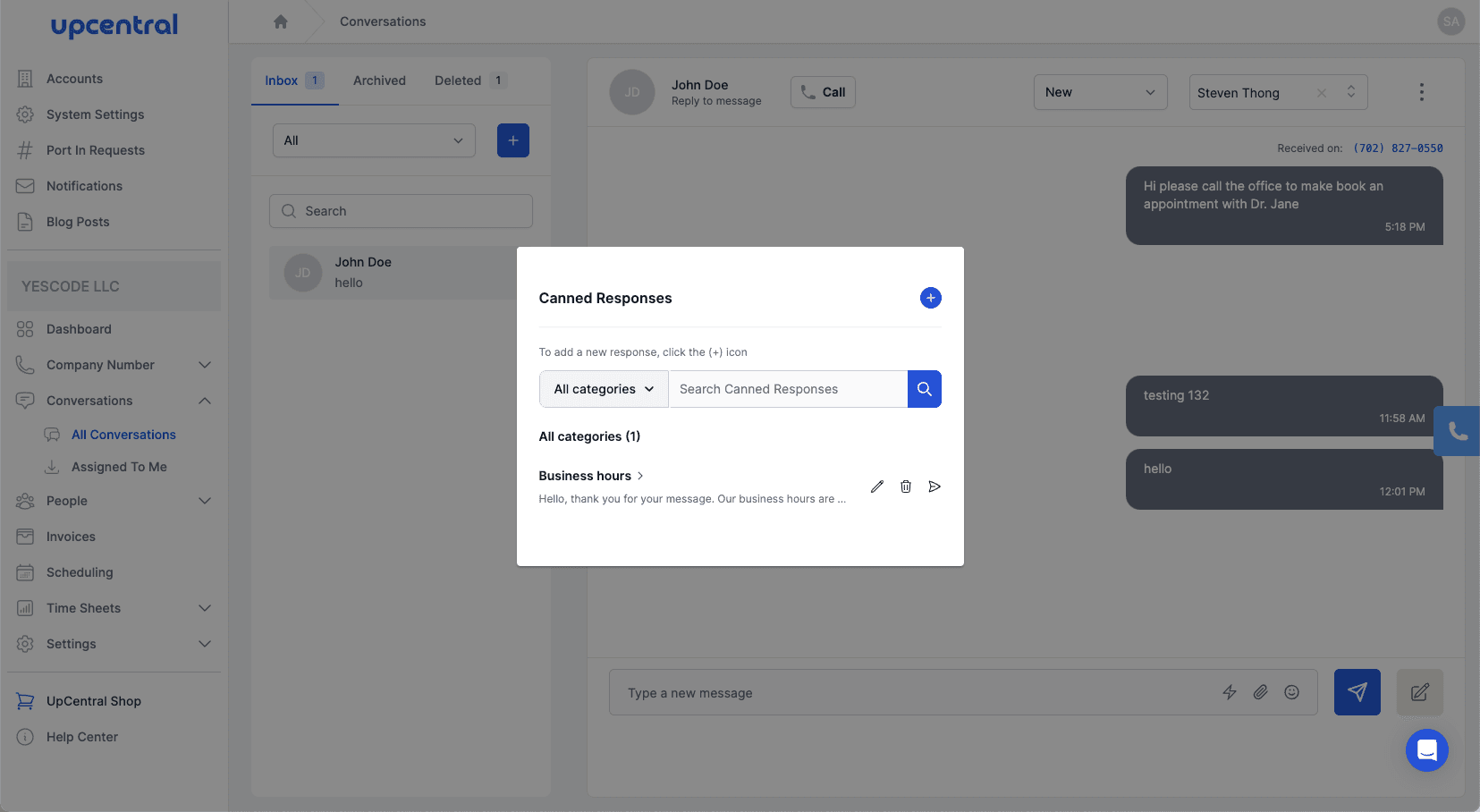 Saved replies / canned responses